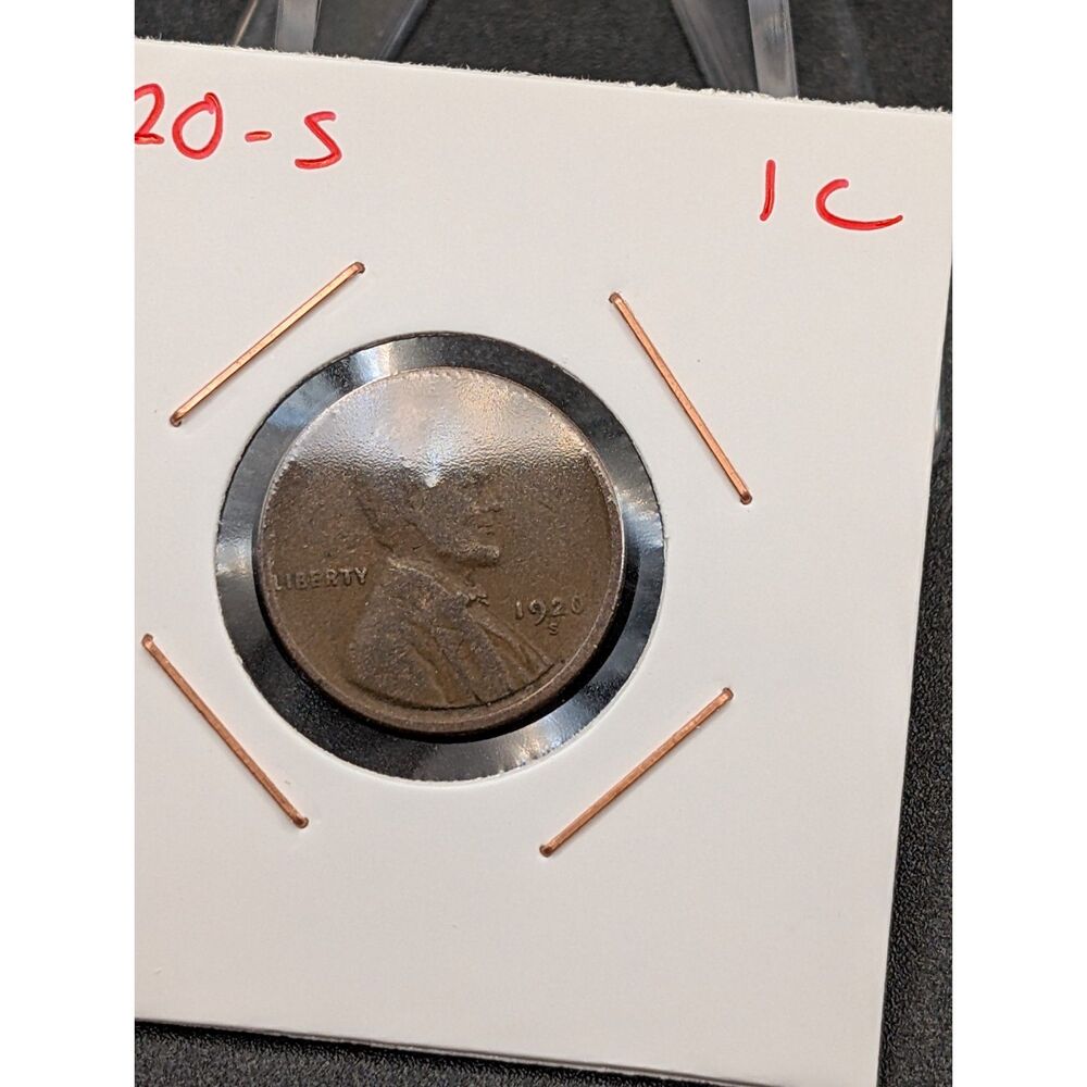 1920 S Lincoln Wheat Cent San Francisco Mint Vintage United States Penny Coin